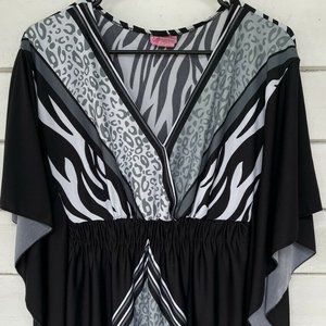 SHE'S COOL V-NECK DOLMAN SLEEVE TUNIC SMALL-EUC